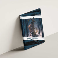 Merry Christmas Canvas Wall Art Krampus in The Woods - Dark Teal LT7 - Wonder Print Shop