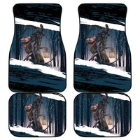 Merry Christmas Car Mats Krampus in The Woods - Dark Teal LT7 - Wonder Print Shop