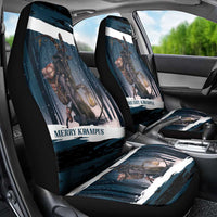 Merry Christmas Car Seat Cover Krampus in The Woods - Dark Teal LT7 - Wonder Print Shop
