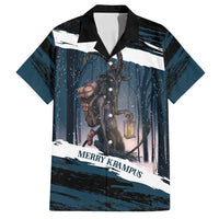 Merry Christmas Family Matching Long Sleeve Bodycon Dress and Hawaiian Shirt Krampus in The Woods - Dark Teal LT7 - Wonder Print Shop