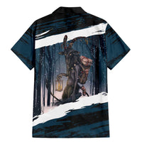 Merry Christmas Family Matching Mermaid Dress and Hawaiian Shirt Krampus in The Woods - Dark Teal LT7 - Wonder Print Shop