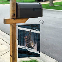 Merry Christmas Garden Flag Krampus in The Woods - Dark Teal - Wonder Print Shop