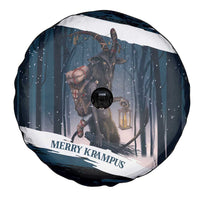 Merry Christmas Spare Tire Cover Krampus in The Woods - Dark Teal - Wonder Print Shop