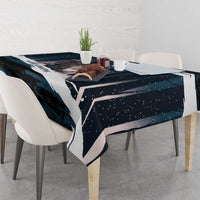 Merry Christmas Tablecloth Krampus in The Woods - Dark Teal - Wonder Print Shop