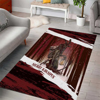 Merry Christmas Area Rug Krampus in The Woods - Red LT7 - Wonder Print Shop
