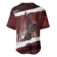 Merry Christmas Baseball Jersey Krampus in The Woods - Red LT7 - Wonder Print Shop