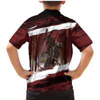 Merry Christmas Family Matching Mermaid Dress and Hawaiian Shirt Krampus in The Woods - Red LT7 - Wonder Print Shop