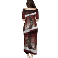 Merry Christmas Family Matching Puletasi and Hawaiian Shirt Krampus in The Woods - Red - Wonder Print Shop