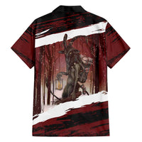 Merry Christmas Family Matching Summer Maxi Dress and Hawaiian Shirt Krampus in The Woods - Red - Wonder Print Shop