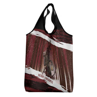 Merry Christmas Grocery Bag Krampus in The Woods - Red