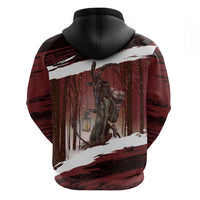 Merry Christmas Hoodie Krampus in The Woods - Red - Wonder Print Shop