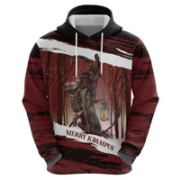 Merry Christmas Hoodie Krampus in The Woods - Red - Wonder Print Shop
