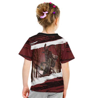 Merry Christmas Kid T Shirt Krampus in The Woods - Red - Wonder Print Shop