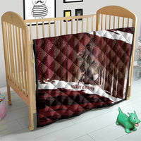 Merry Christmas Quilt Krampus in The Woods - Red - Wonder Print Shop