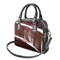 Merry Christmas Shoulder Handbag Krampus in The Woods - Red