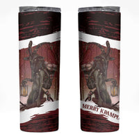 Merry Christmas Skinny Tumbler Krampus in The Woods - Red - Wonder Print Shop