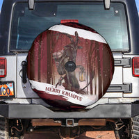 Merry Christmas Spare Tire Cover Krampus in The Woods - Red - Wonder Print Shop
