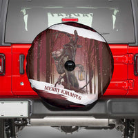 Merry Christmas Spare Tire Cover Krampus in The Woods - Red - Wonder Print Shop