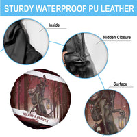 Merry Christmas Spare Tire Cover Krampus in The Woods - Red - Wonder Print Shop