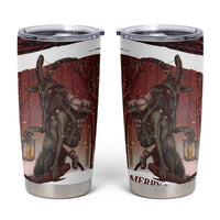 Merry Christmas Tumbler Cup Krampus in The Woods - Red - Wonder Print Shop