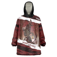 Merry Christmas Wearable Blanket Hoodie Krampus in The Woods - Red - Wonder Print Shop