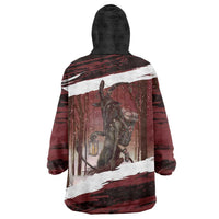 Merry Christmas Wearable Blanket Hoodie Krampus in The Woods - Red - Wonder Print Shop