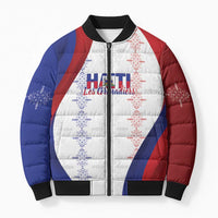 Haiti Football Les Grenadiers Personalized Bomber Puffer Jacket Voodoo Veve Papa Legba - Wonder Print Shop