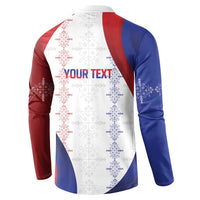 Haiti Football Les Grenadiers Personalized Button Sweatshirt Voodoo Veve Papa Legba - Wonder Print Shop