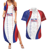 Haiti Football Les Grenadiers Personalized Couples Matching Summer Maxi Dress and Hawaiian Shirt Voodoo Veve Papa Legba - Wonder Print Shop