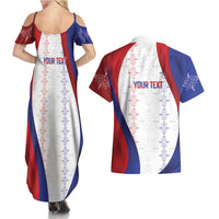 Haiti Football Les Grenadiers Personalized Couples Matching Summer Maxi Dress and Hawaiian Shirt Voodoo Veve Papa Legba - Wonder Print Shop