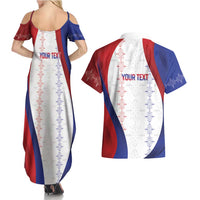 Haiti Football Les Grenadiers Personalized Couples Matching Summer Maxi Dress and Hawaiian Shirt Voodoo Veve Papa Legba - Wonder Print Shop