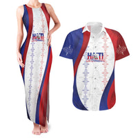 Haiti Football Les Grenadiers Personalized Couples Matching Tank Maxi Dress and Hawaiian Shirt Voodoo Veve Papa Legba - Wonder Print Shop