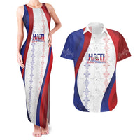 Haiti Football Les Grenadiers Personalized Couples Matching Tank Maxi Dress and Hawaiian Shirt Voodoo Veve Papa Legba - Wonder Print Shop