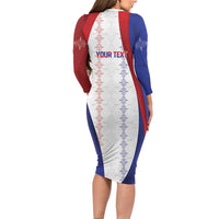 Haiti Football Les Grenadiers Personalized Family Matching Long Sleeve Bodycon Dress and Hawaiian Shirt Voodoo Veve Papa Legba - Wonder Print Shop