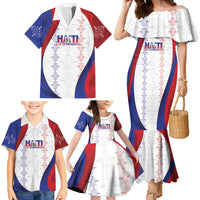 Haiti Football Les Grenadiers Personalized Family Matching Mermaid Dress and Hawaiian Shirt Voodoo Veve Papa Legba - Wonder Print Shop