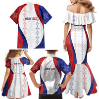Haiti Football Les Grenadiers Personalized Family Matching Mermaid Dress and Hawaiian Shirt Voodoo Veve Papa Legba - Wonder Print Shop