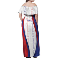 Haiti Football Les Grenadiers Personalized Family Matching Off Shoulder Maxi Dress and Hawaiian Shirt Voodoo Veve Papa Legba - Wonder Print Shop