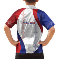 Haiti Football Les Grenadiers Personalized Family Matching Off Shoulder Short Dress and Hawaiian Shirt Voodoo Veve Papa Legba - Wonder Print Shop