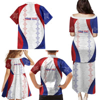 Haiti Football Les Grenadiers Personalized Family Matching Puletasi and Hawaiian Shirt Voodoo Veve Papa Legba - Wonder Print Shop