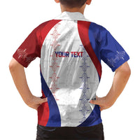 Haiti Football Les Grenadiers Personalized Family Matching Short Sleeve Bodycon Dress and Hawaiian Shirt Voodoo Veve Papa Legba - Wonder Print Shop