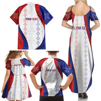 Haiti Football Les Grenadiers Personalized Family Matching Summer Maxi Dress and Hawaiian Shirt Voodoo Veve Papa Legba - Wonder Print Shop