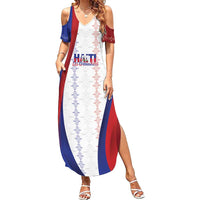 Haiti Football Les Grenadiers Personalized Family Matching Summer Maxi Dress and Hawaiian Shirt Voodoo Veve Papa Legba - Wonder Print Shop