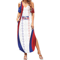 Haiti Football Les Grenadiers Personalized Family Matching Summer Maxi Dress and Hawaiian Shirt Voodoo Veve Papa Legba - Wonder Print Shop