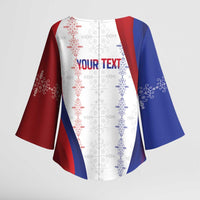 Haiti Football Les Grenadiers Personalized Kimono Sleeve Blouse Voodoo Veve Papa Legba - Wonder Print Shop