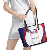 Haiti Football Les Grenadiers Personalized Leather Tote Bag Voodoo Veve Papa Legba - Wonder Print Shop