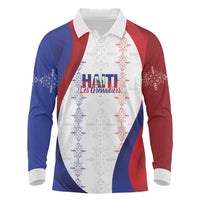 Haiti Football Les Grenadiers Personalized Long Sleeve Polo Shirt Voodoo Veve Papa Legba - Wonder Print Shop