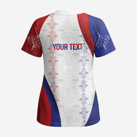 Haiti Football Les Grenadiers Personalized Scrub Top Voodoo Veve Papa Legba - Wonder Print Shop