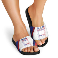 Haiti Football Les Grenadiers Personalized Slide Sandals Voodoo Veve Papa Legba - Wonder Print Shop