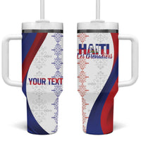 Haiti Football Les Grenadiers Personalized Tumbler With Handle Voodoo Veve Papa Legba - Wonder Print Shop