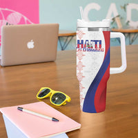 Haiti Football Les Grenadiers Personalized Tumbler With Handle Voodoo Veve Papa Legba - Wonder Print Shop